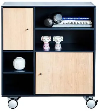 Kidi Square Classic bokhylla med hjul - 34 cm