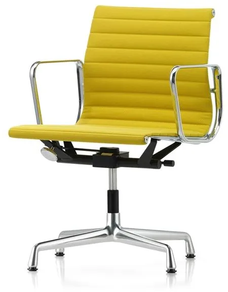 Vitra Aluminium EA 131 Kontorsstol med Swivel & Armstöd Pastellgrön/Canola